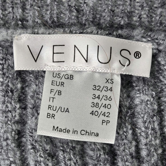 Venus EUC high slit sweater dress winter fall sexy tunic XS Heather grey - Picture 4 of 17